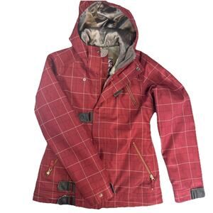 Burton Women’s SnowBoard/Ski Dream Jacket Dry Ride Med Red Plaid